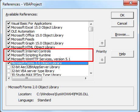 vba microsoft internet controls